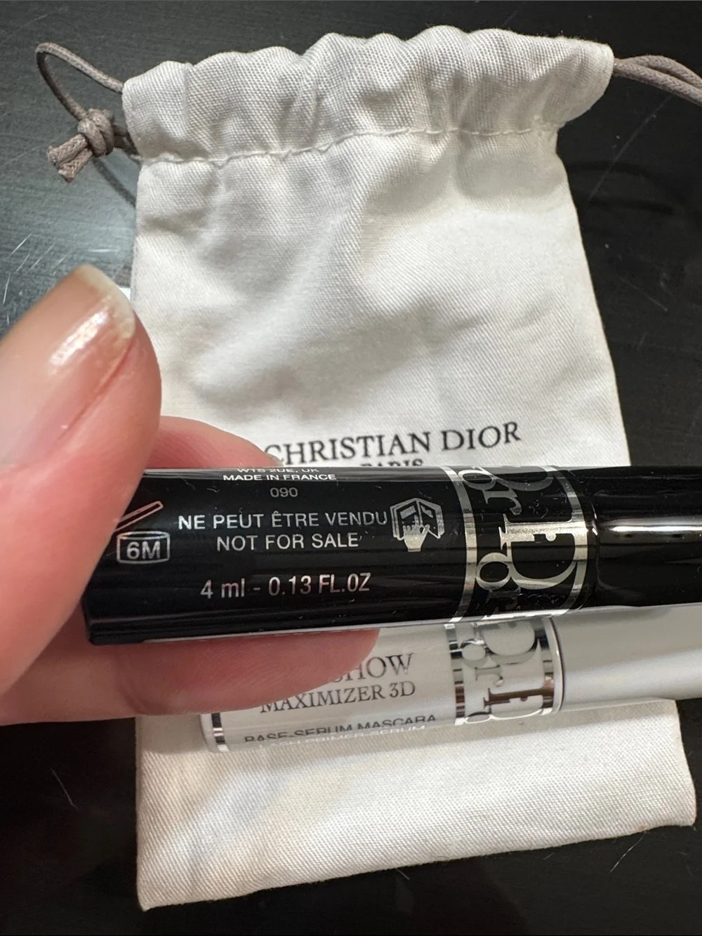 Dior Diorshow Mascara Duo in Black and maximizer 3D serum travel size sample